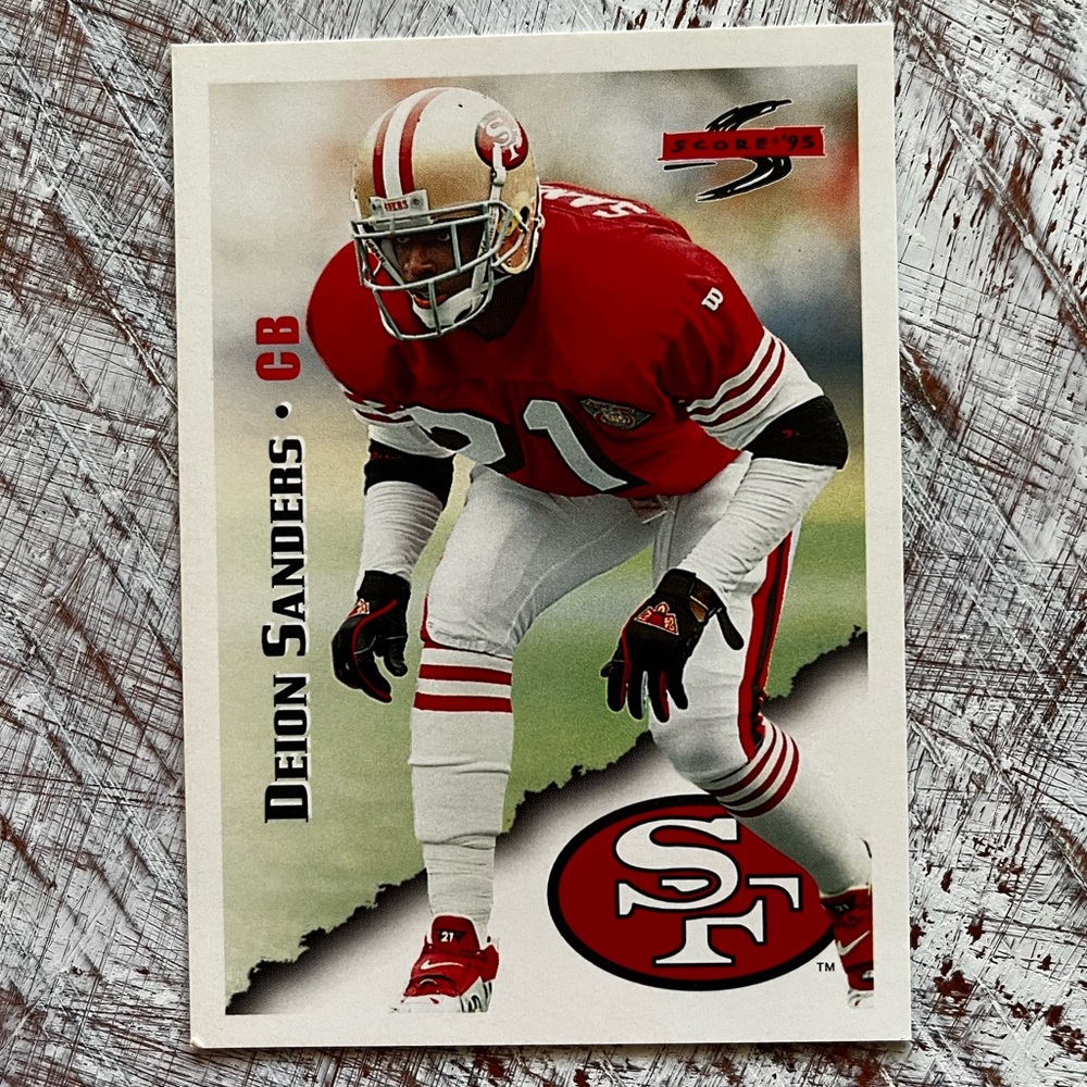 San Francisco 49ERS Deion Sanders Football Card.
